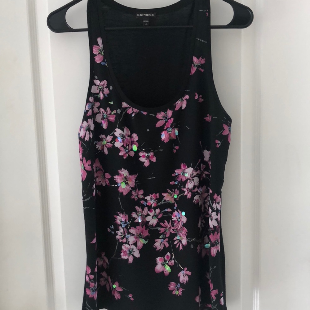 EXPRESS floral beaded tank small